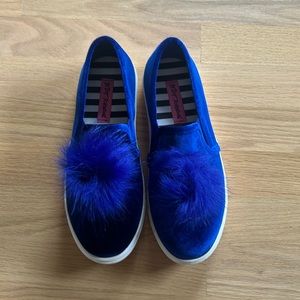 Betsey Johnson blue velvet sneakers